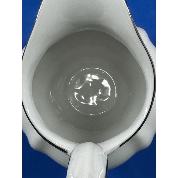 Johann Haviland Bavaria Germany Porcelain Creamer With Floral Design & Silver Tr - Picture 8 of 13